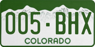 CO license plate 005BHX