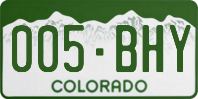 CO license plate 005BHY