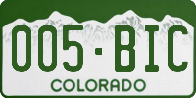 CO license plate 005BIC