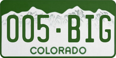 CO license plate 005BIG