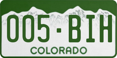 CO license plate 005BIH