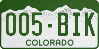 CO license plate 005BIK