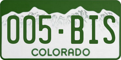 CO license plate 005BIS