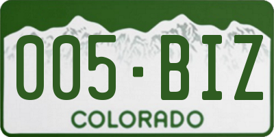 CO license plate 005BIZ