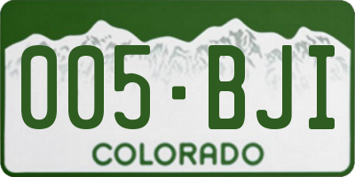 CO license plate 005BJI