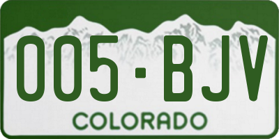 CO license plate 005BJV