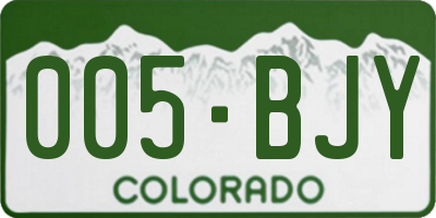 CO license plate 005BJY