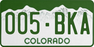 CO license plate 005BKA