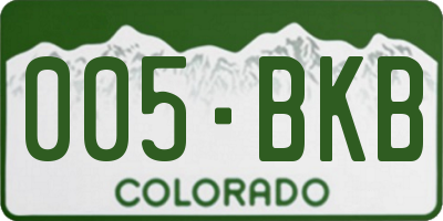 CO license plate 005BKB
