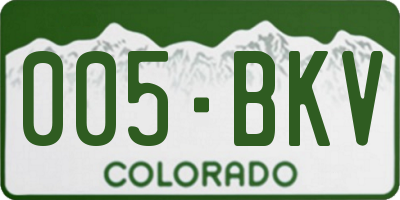 CO license plate 005BKV