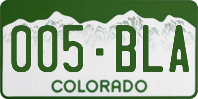 CO license plate 005BLA