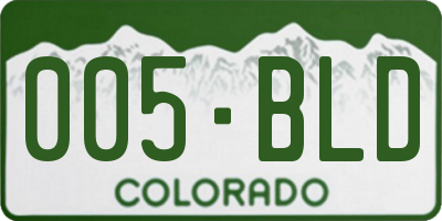 CO license plate 005BLD