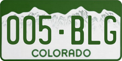 CO license plate 005BLG