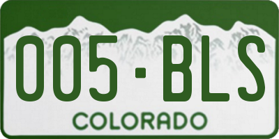 CO license plate 005BLS