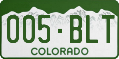 CO license plate 005BLT