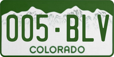 CO license plate 005BLV