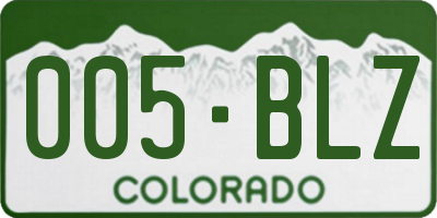 CO license plate 005BLZ