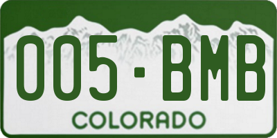CO license plate 005BMB