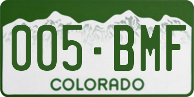 CO license plate 005BMF