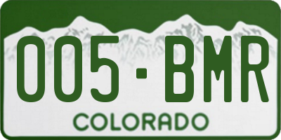 CO license plate 005BMR