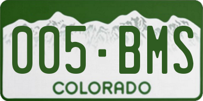 CO license plate 005BMS