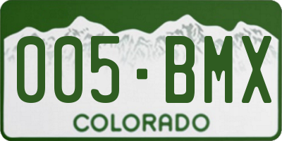 CO license plate 005BMX