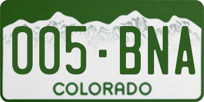 CO license plate 005BNA