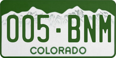 CO license plate 005BNM