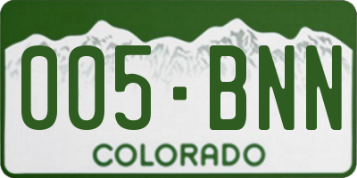 CO license plate 005BNN