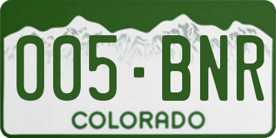 CO license plate 005BNR