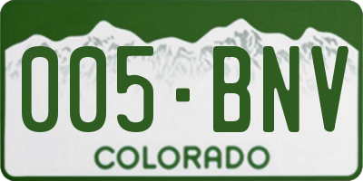 CO license plate 005BNV