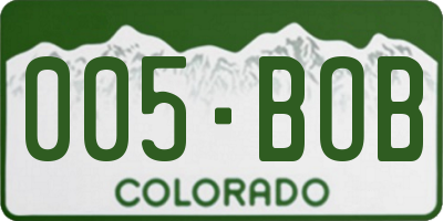 CO license plate 005BOB