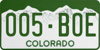 CO license plate 005BOE