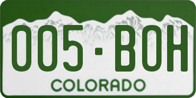 CO license plate 005BOH
