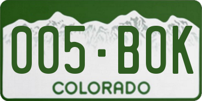CO license plate 005BOK