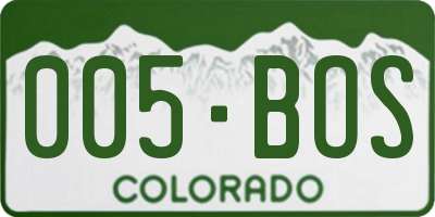 CO license plate 005BOS
