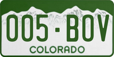 CO license plate 005BOV
