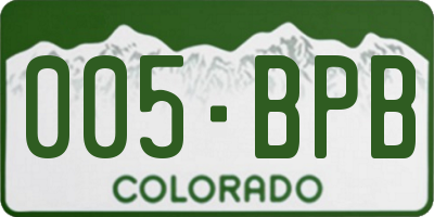 CO license plate 005BPB