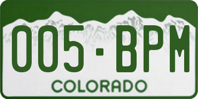 CO license plate 005BPM