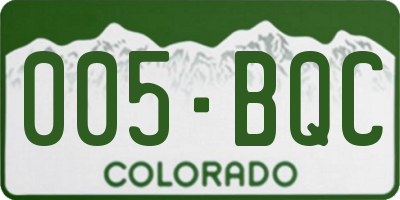 CO license plate 005BQC