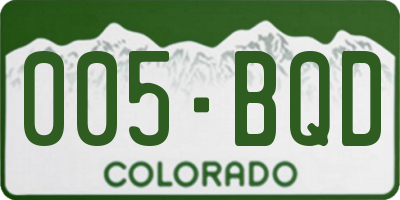 CO license plate 005BQD
