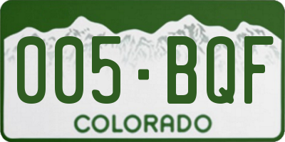 CO license plate 005BQF