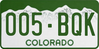 CO license plate 005BQK