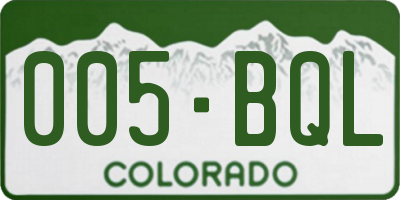CO license plate 005BQL