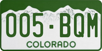 CO license plate 005BQM