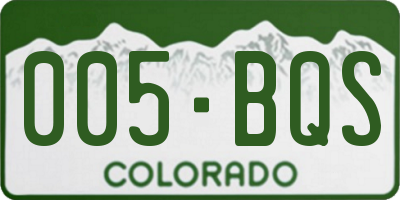 CO license plate 005BQS