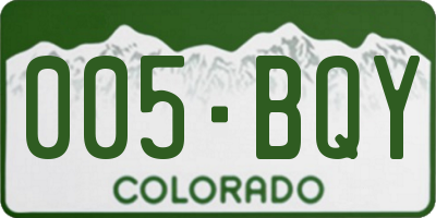 CO license plate 005BQY