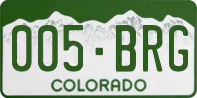CO license plate 005BRG