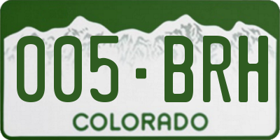 CO license plate 005BRH