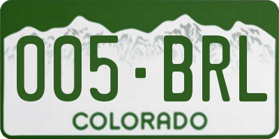 CO license plate 005BRL